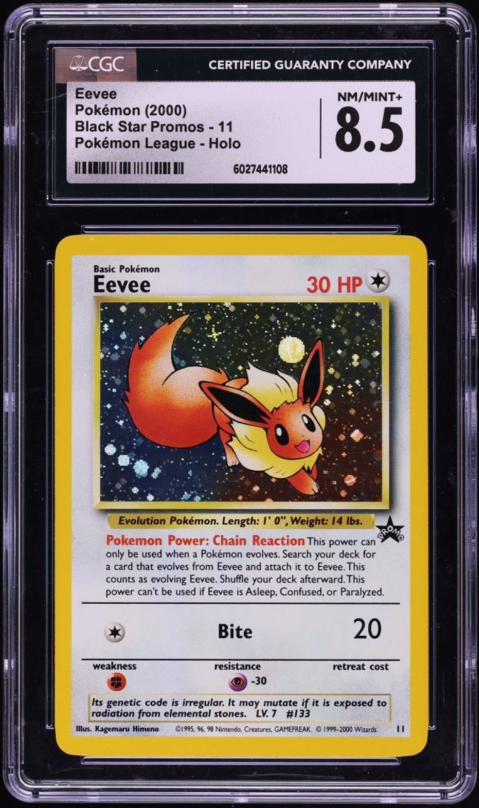 2000 #11 Eevee CGC 8.5 Pokemon League Black Star Promo