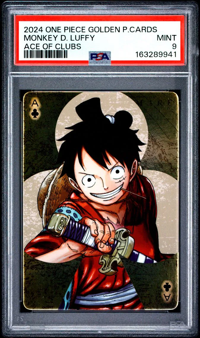 2024 #NA Monkey D. Luffy PSA 9 One Piece Golden Playing Cards the Straw Hat Crew