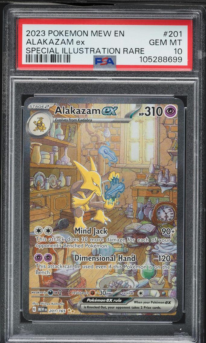 2023 #201 Alakazam EX PSA 10 Mew EN-151 Pokemon