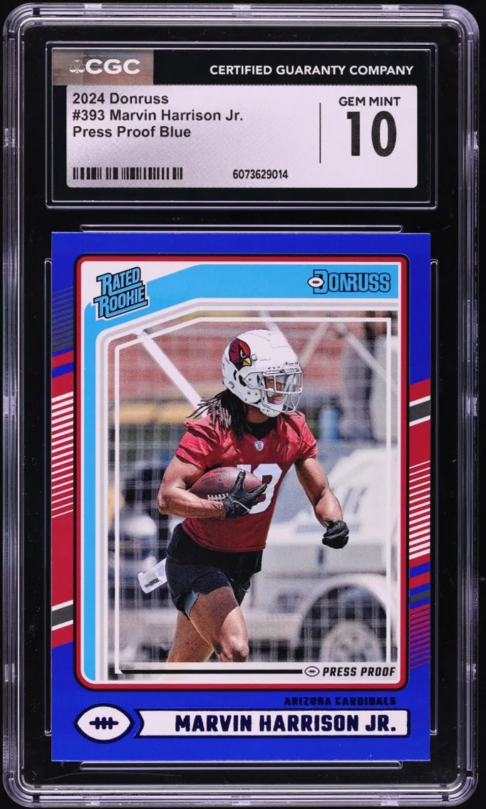2024 #393 Donruss Press Proof Blue Marvin Harrison Jr. ROOKIE GEM MINT CGC 10