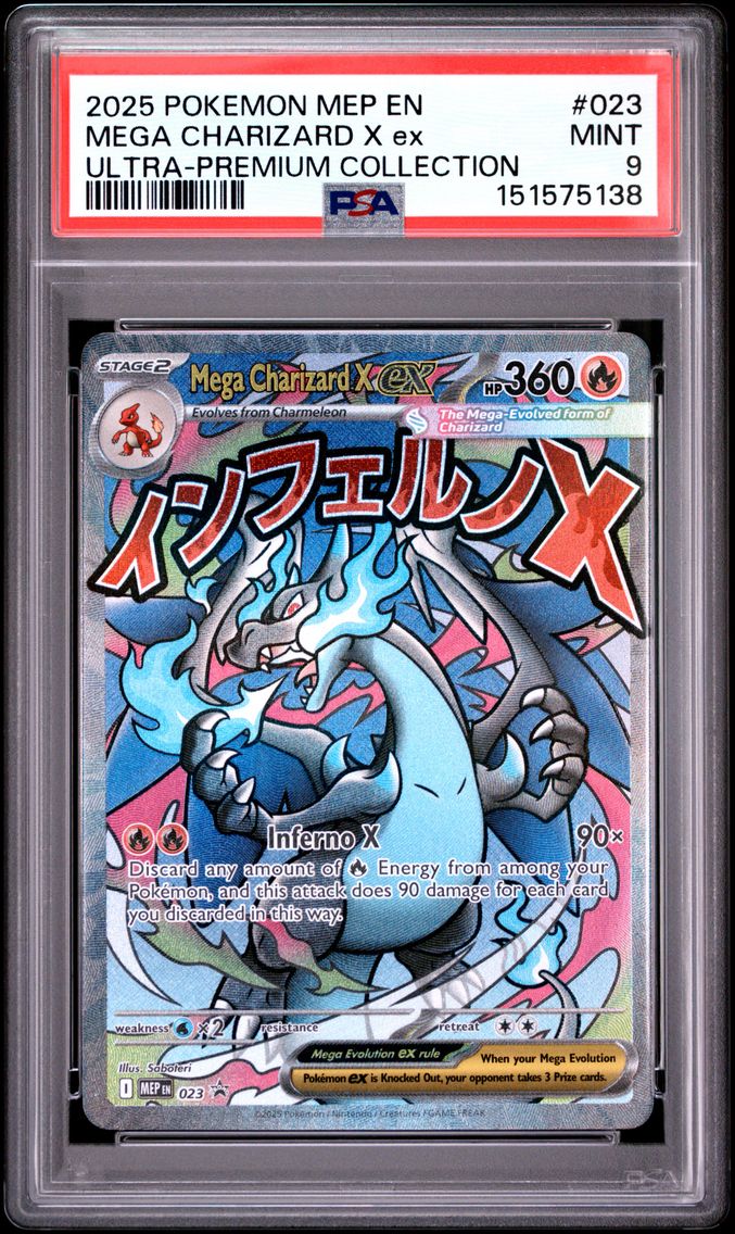 2025 #023 Mega Charizard X EX PSA 9 Mep EN-Me Black Star Promo