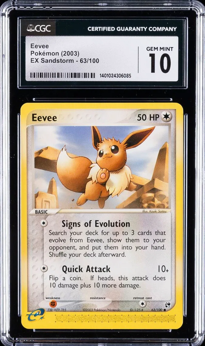 2003 #63 Eevee CGC 10 Gem Mint Pokemon | EX Sandstorm
