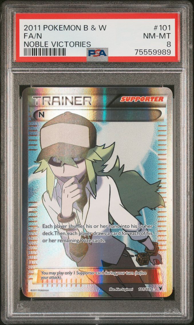 2011 #101 Full Art/N PSA 8 Black & White Noble Victories Pokemon