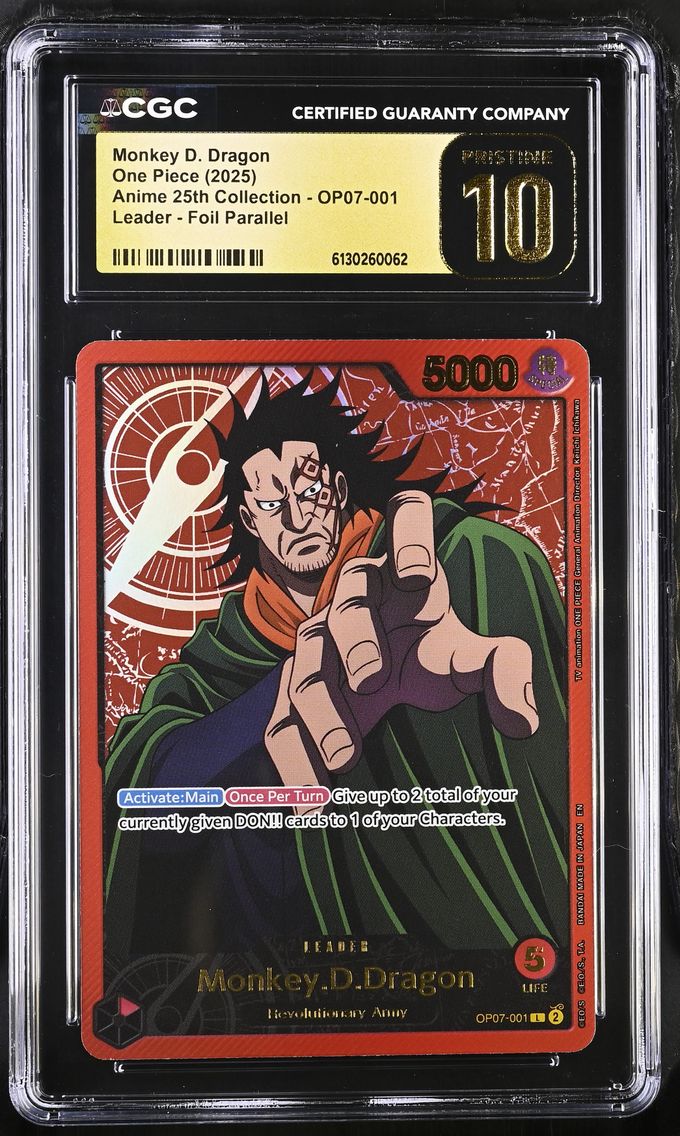 2025 #OP07-001 Monkey D. Dragon CGC 10 Foil Parallel Anime 25th Collection (EB-02) - English One Piece