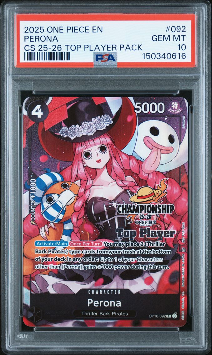 2025 #092 Perona PSA 10 One Piece Championship 25-26 Top Player Pack
