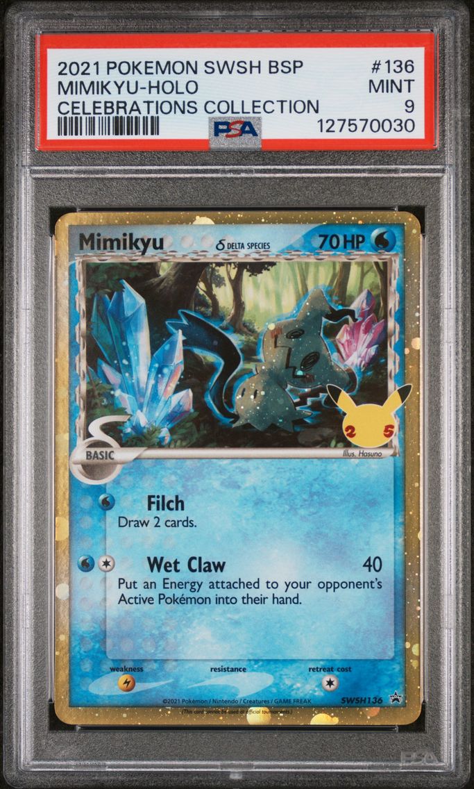 2021 #136 Mimikyu-Holo PSA 9 Swsh Black Star Promo Pokemon