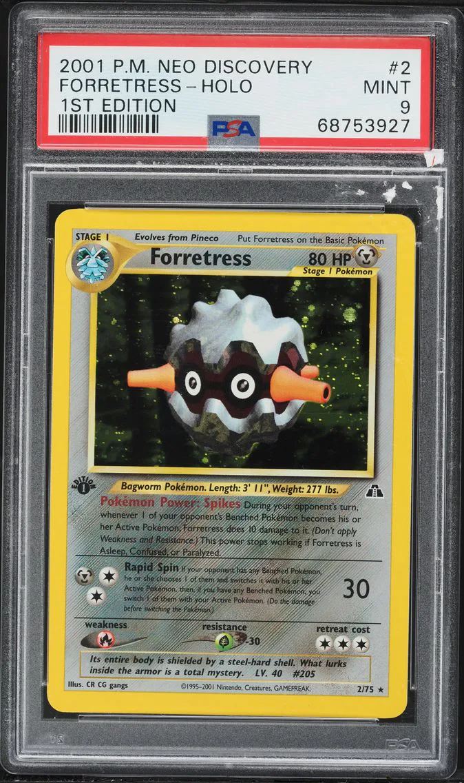 2001 #2 Forretress-Holo 1st Edition PSA 9 Neo Discovery Pokemon