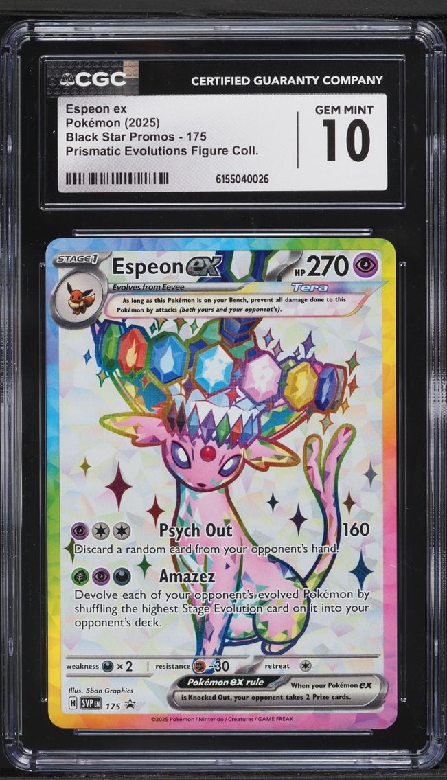 2025 #175 Espeon ex CGC 10 Pokemon Scarlet & Violet Promo Prismatic Evolutions Figure Full Art