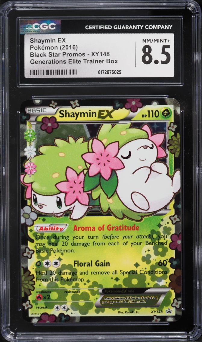 2016 Pokemon XY Promo Generations Elite Trainer Box Holo Shaymin EX #XY148 CGC 8.5 NM-MT+