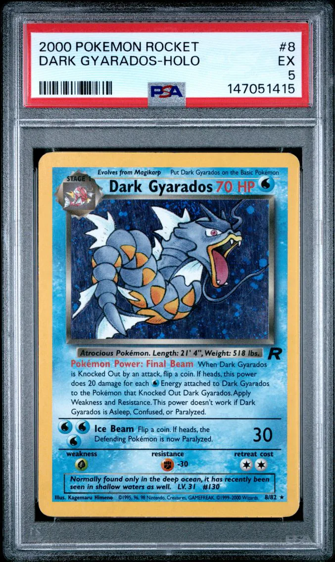 2000 #8 Dark Gyarados-Holo PSA 5 Rocket