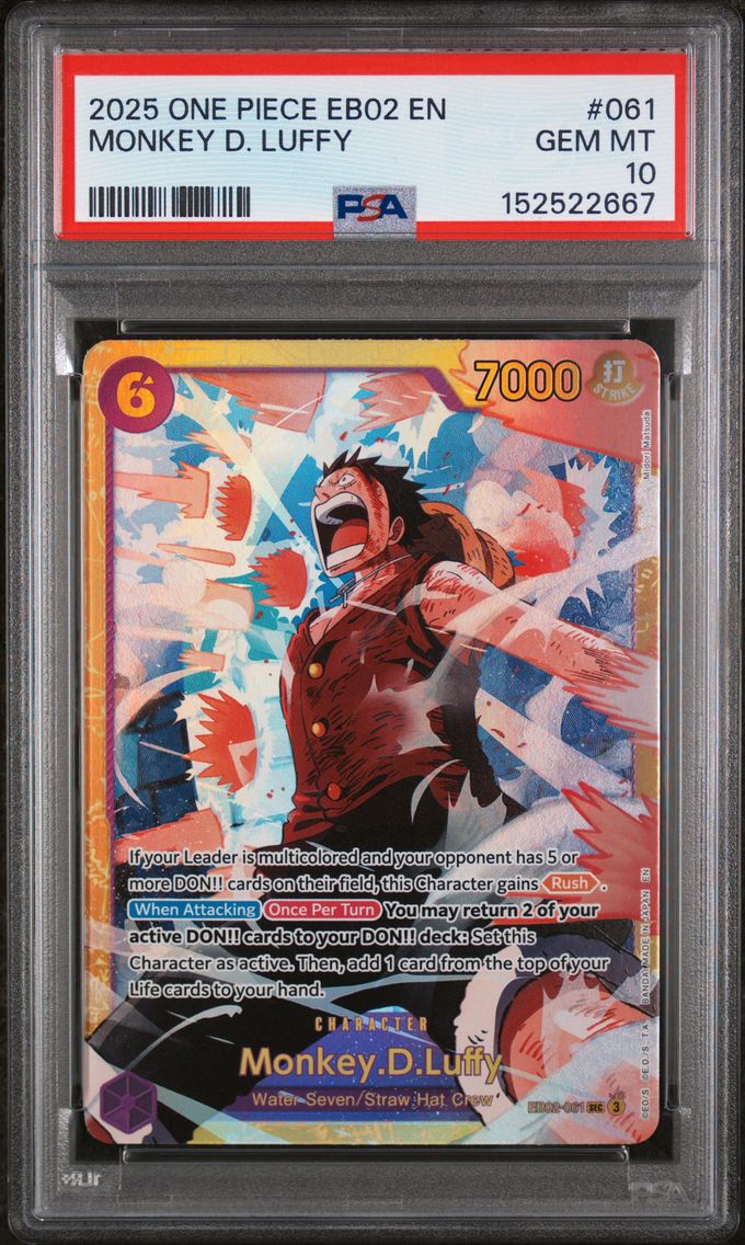 2025 #061 Monkey D. Luffy PSA 10 One Piece EB02-Extra Booster -Anime 25th Collection-