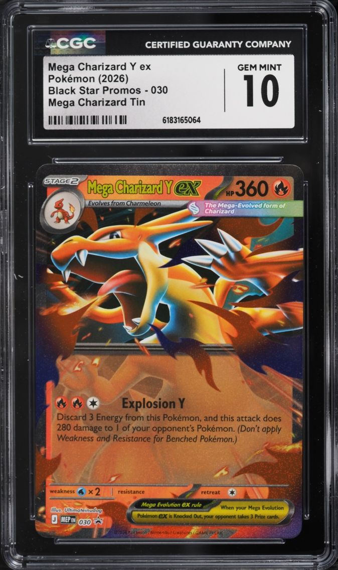 2026 Pokemon Mega Evolution Promo Tin Mega Charizard Y EX #30 CGC 10 GEM MINT