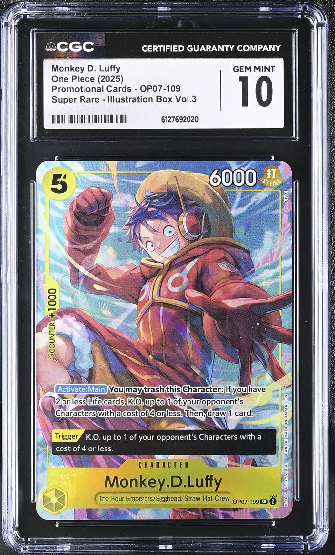 2025 #OP07-109 Monkey D. Luffy CGC 10 Promotional Cards - English