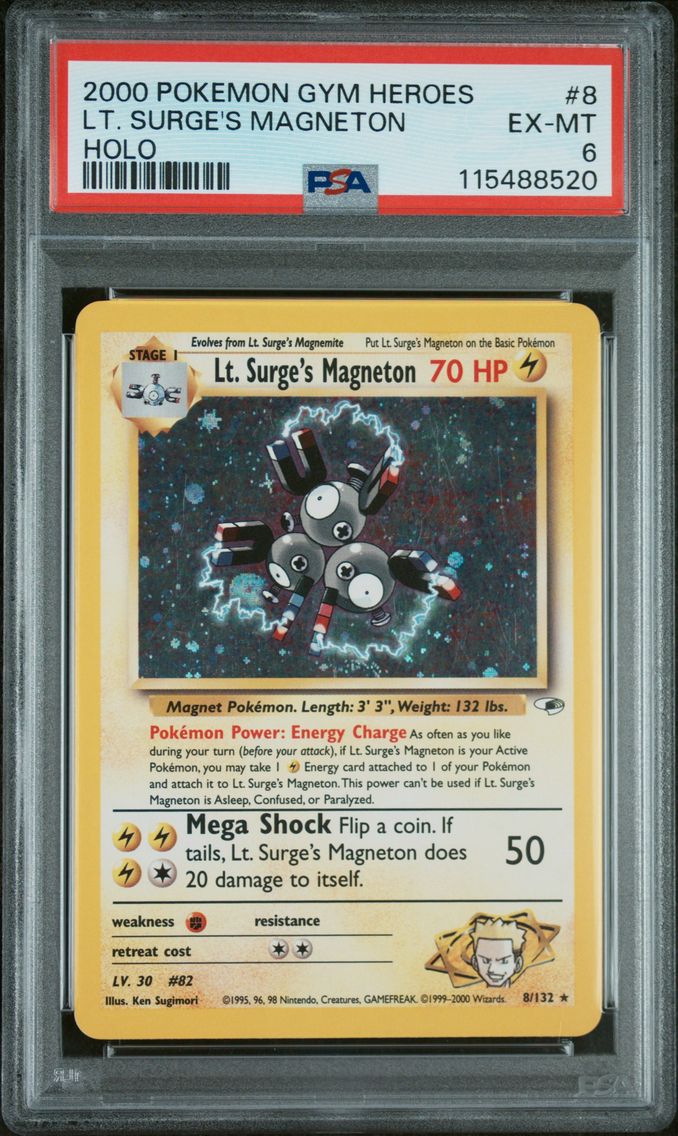 2000 #8 LT. Surge's Magneton PSA 6 Gym Heroes