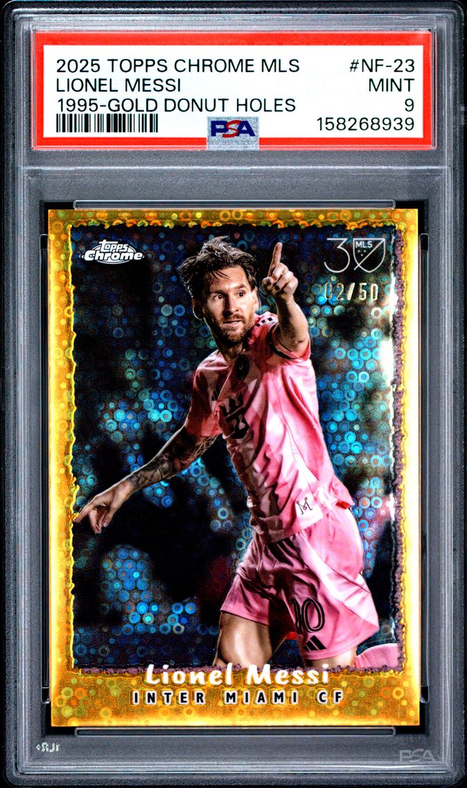 2025 #NF-23 Lionel Messi PSA 9 Topps Chrome MLS 1995