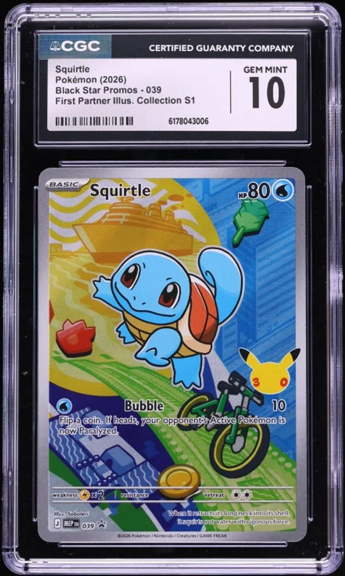 2026 Pokemon Mega Evolution Promo First Partner Illustration Full Art Squirtle #39 CGC 10 GEM
