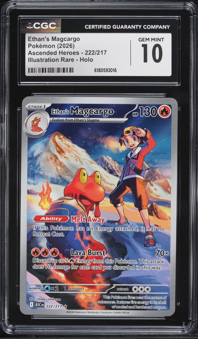 2026 Pokemon Mega Evolution Ascended Heroes IR Ethan's Magcargo #222 CGC 10 GEM MINT