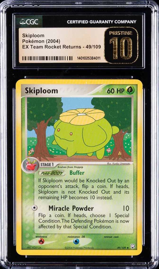 2004 #49 Skiploom CGC 10 Perfect Pokemon | EX Team Rocket Returns