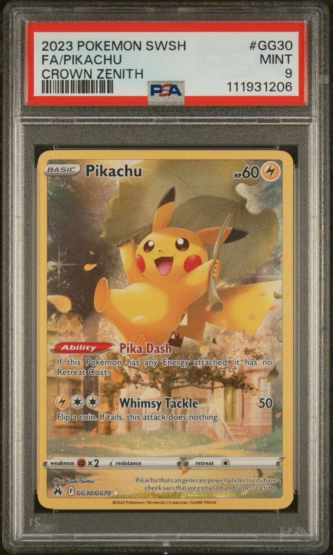 2023 #GG30 Full Art/Pikachu PSA 9 Sword and Shield Crown Zenith