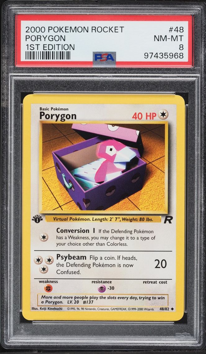 2000 Pokemon Team Rocket 1st Edition Porygon #48 PSA 8 NM-MT