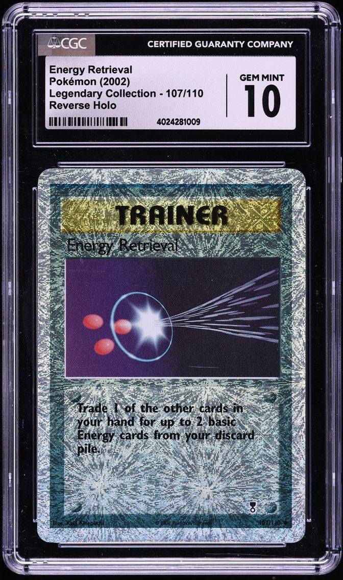 2002 #107 Energy Retrieval-Reverse Foil CGC 10 Legendary Collection Pokemon
