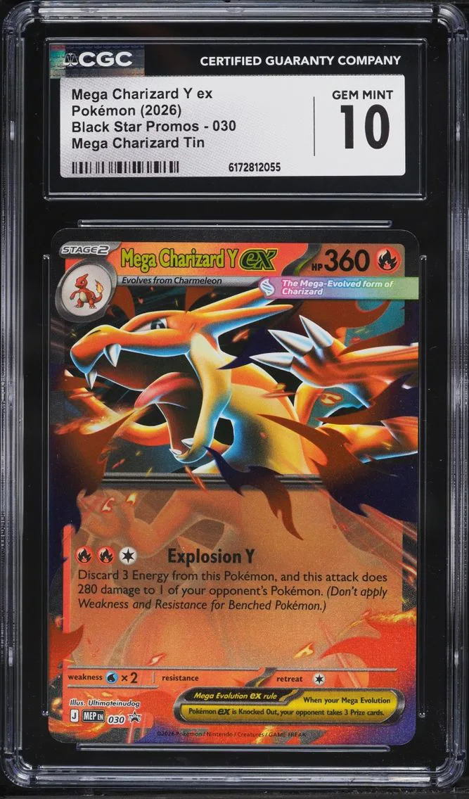 2026 Pokemon Mega Evolution Promo Tin Mega Charizard Y Ex #30 CGC 10 GEM MINT