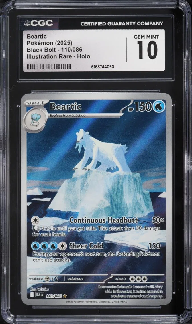 2025 Pokemon Scarlet & Violet Black Bolt IR Beartic #110 CGC 10 GEM MINT