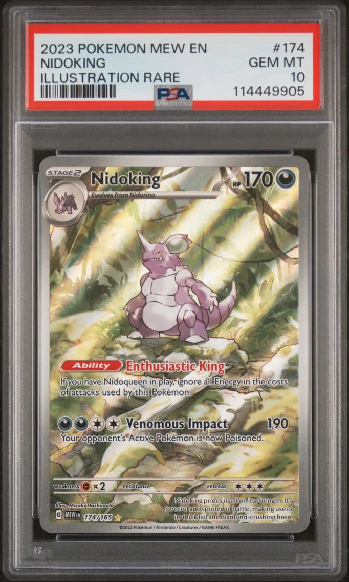 2023 #174 Nidoking PSA 10 Mew EN-151 Pokemon