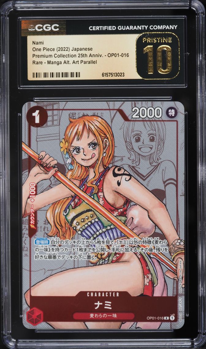 2022 #OP01-016 Manga Art Nami CGC 10 PRISTINE Premium 25th Anniversary One Piece