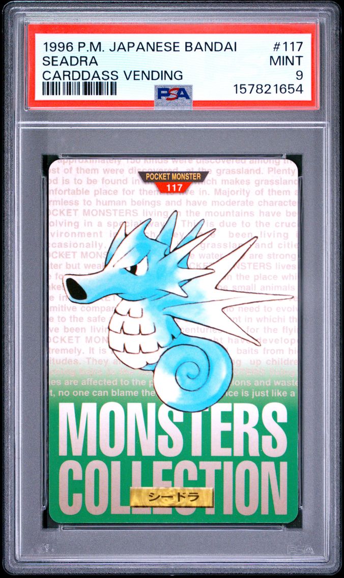 1996 #117 Seadra PSA 9 Japanese Bandai Carddass Vending