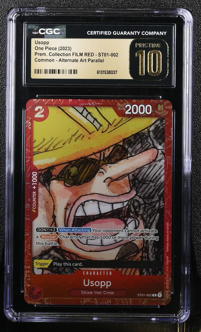 2023 #ST01-002 Usopp CGC 10 Pristine Premium Collection FILM RED (Foil) - English