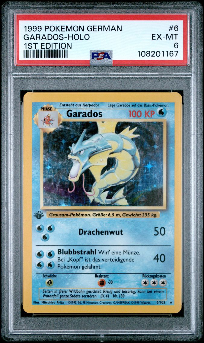 1999 #6 Garados-Holo 1st Edition PSA 6 German Pokemon