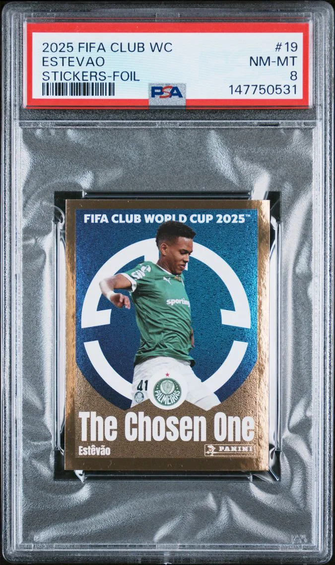 2025 #19 Estevao PSA 8 Panini FIFA Club World Cup Stickers