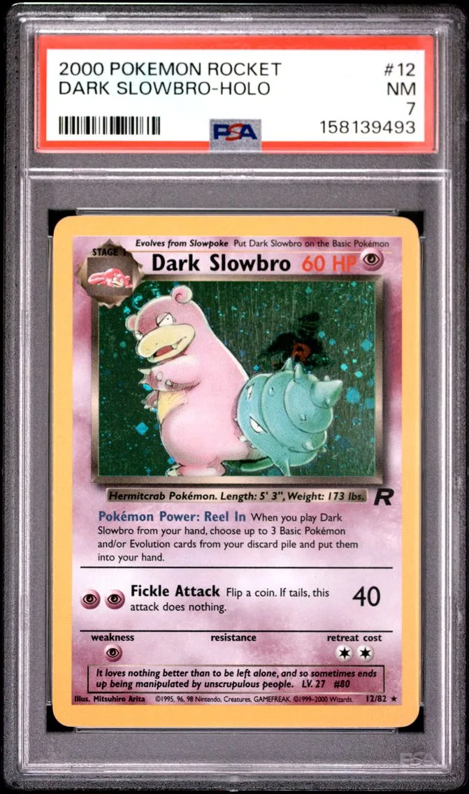 2000 #12 Dark Slowbro-Holo PSA 7 Rocket
