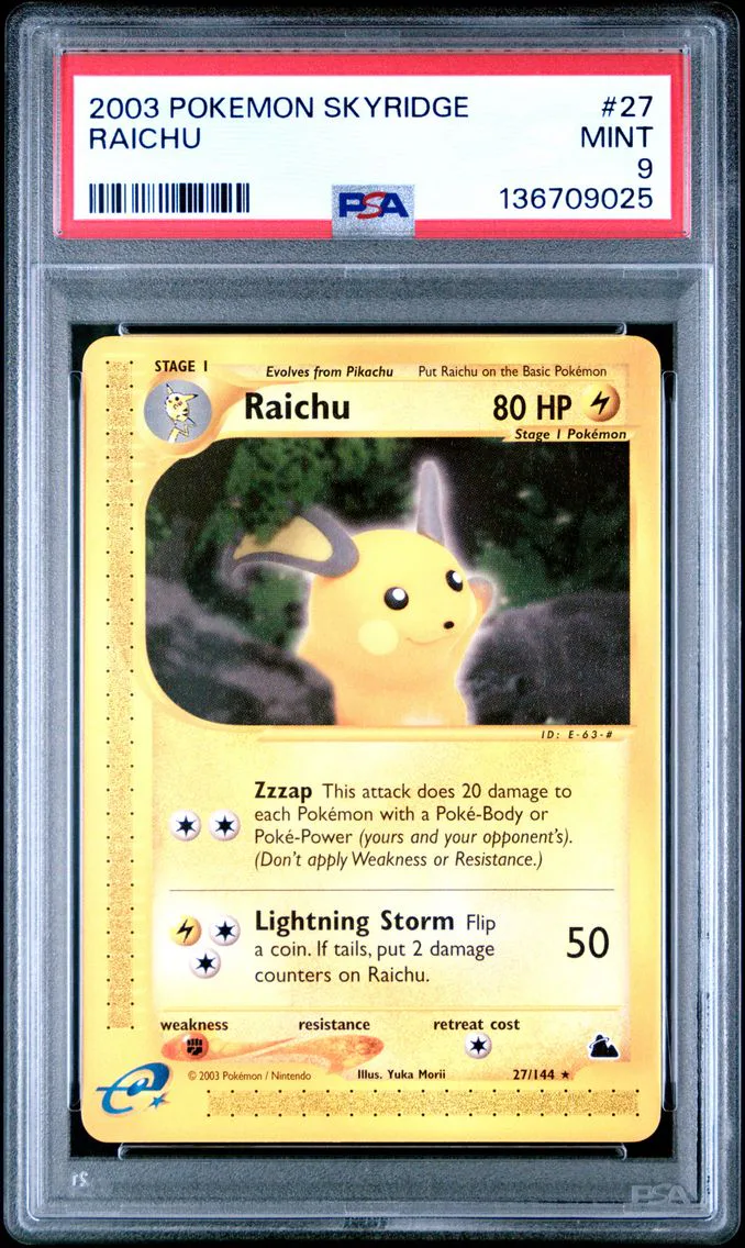 2003 #27 Raichu PSA 9 Skyridge