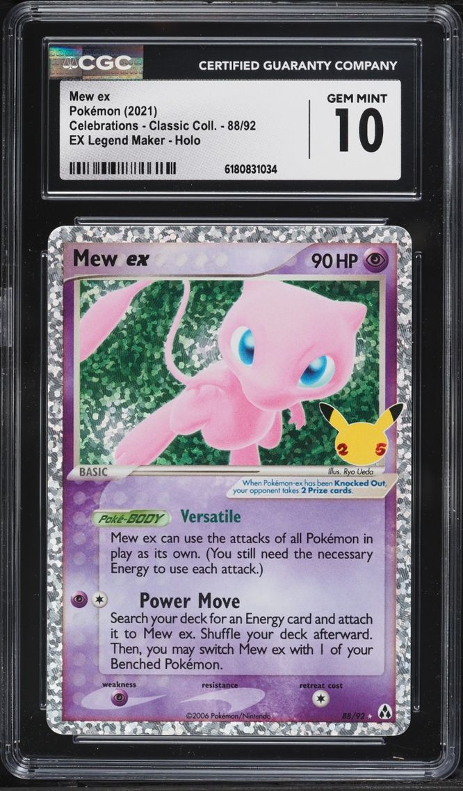 2021 Pokemon Sword & Shield Celebrations Classic Collection Holo Mew Ex #88 CGC 10 GEM MINT