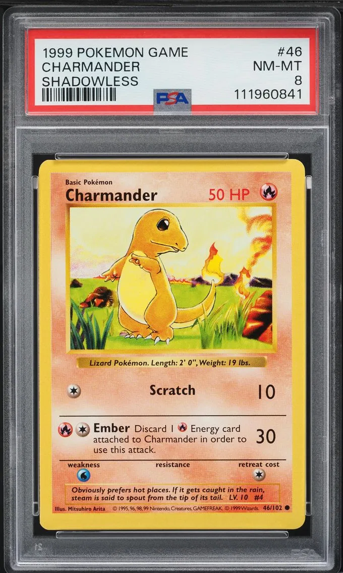 1999 #46 Charmander PSA 8 Game Pokemon