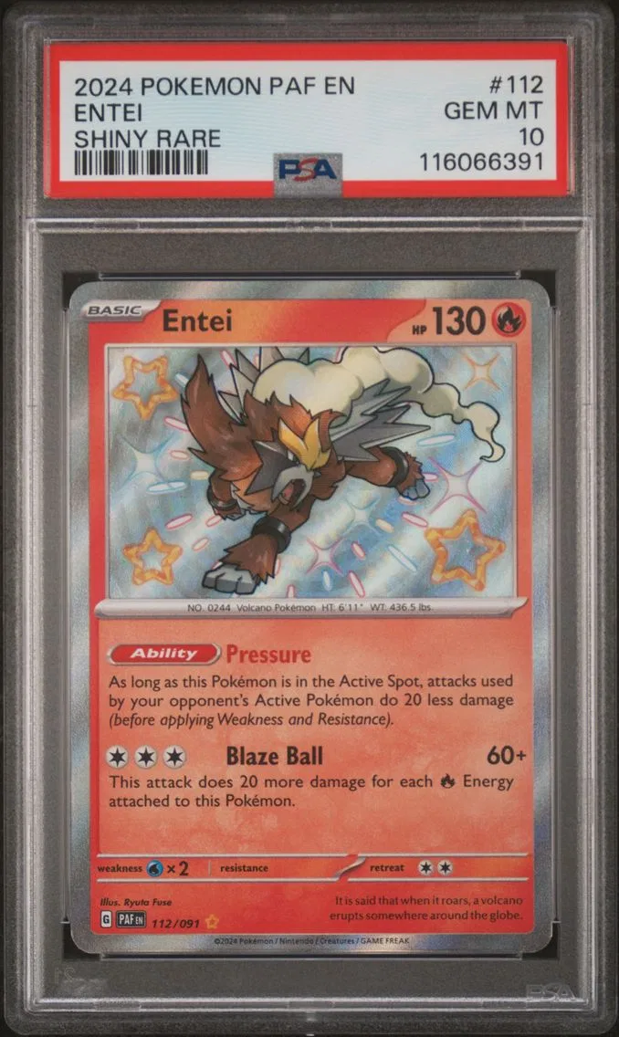 2024 #112 Entei PSA 10 Paf EN-Paldean Fates