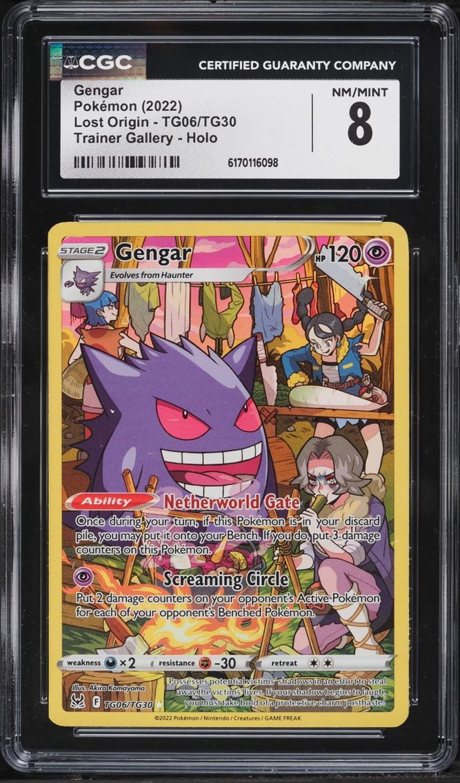 2022 Pokemon Sword & Shield Lost Origin Trainer Gallery CHR Gengar #TG06 CGC 8 NM-MT