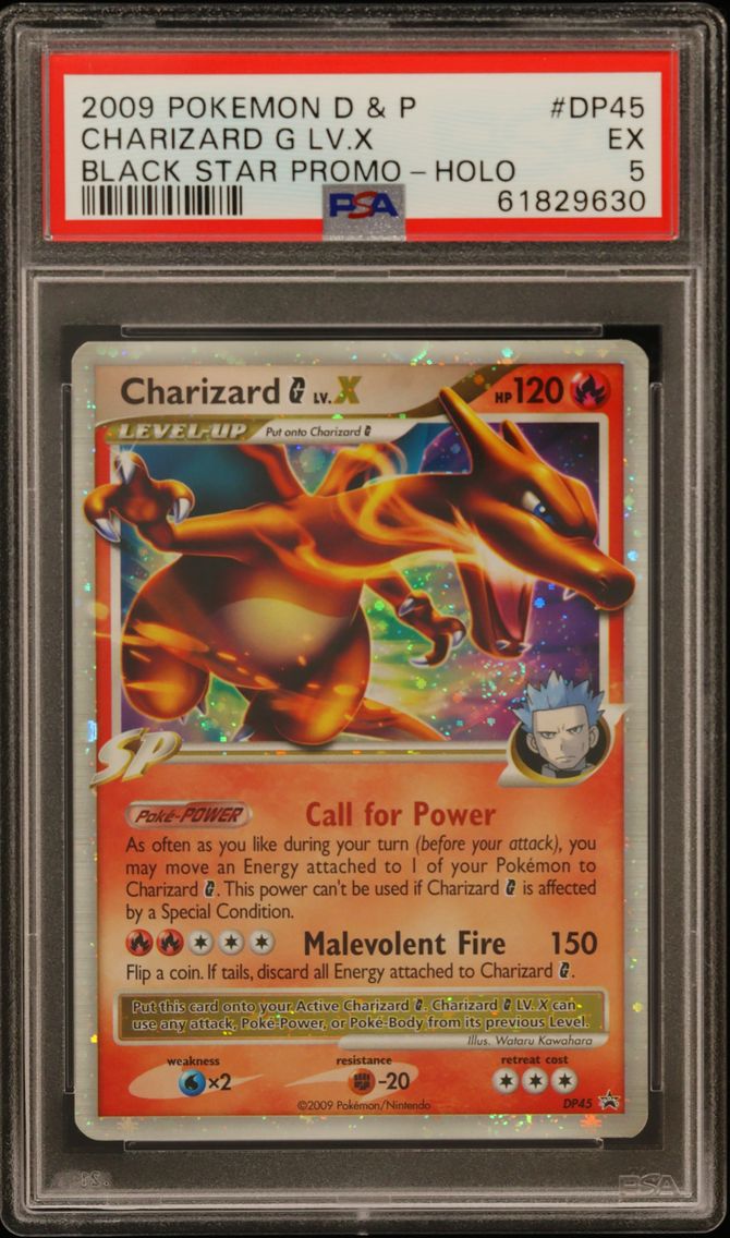 2009 #DP45 Charizard G LV.X PSA 5 Diamond & Pearl Black Star Promo