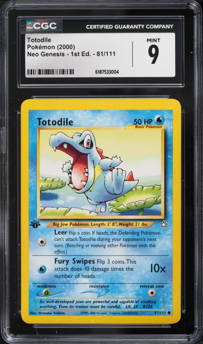 2000 #81 Totodile CGC 9 Pokemon Neo Genesis 1st Edition
