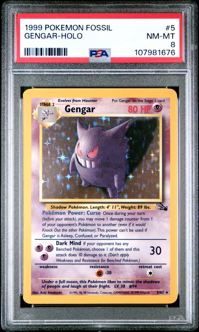 1999 #5 Gengar-Holo PSA 8 Fossil