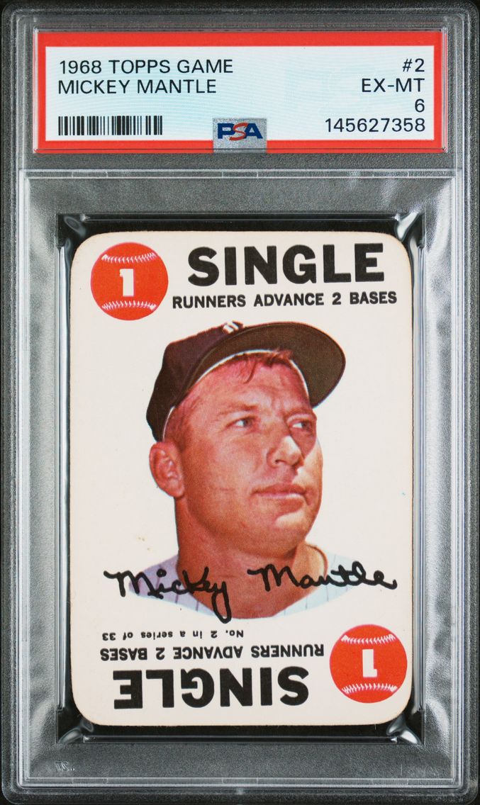 1968 #2 Mickey Mantle PSA 6 Topps Game