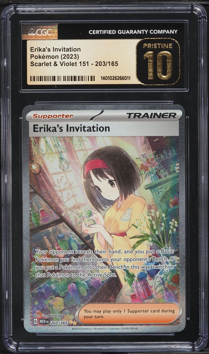 2023 #203 SCARLET & VIOLET 151 SIR ERIKA'S INVITATION CGC 10 PRISTINE POKEMON