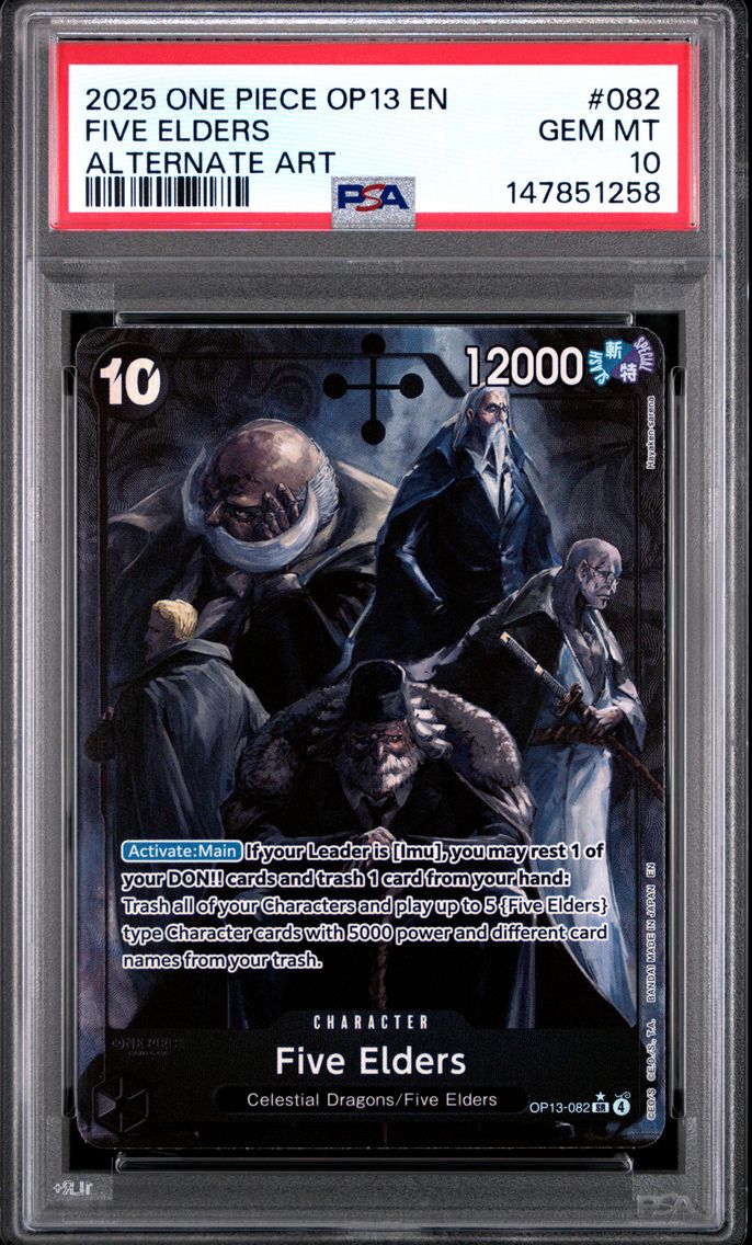 2025 #082 Five Elders PSA 10 One Piece OP13-Carrying on His Will