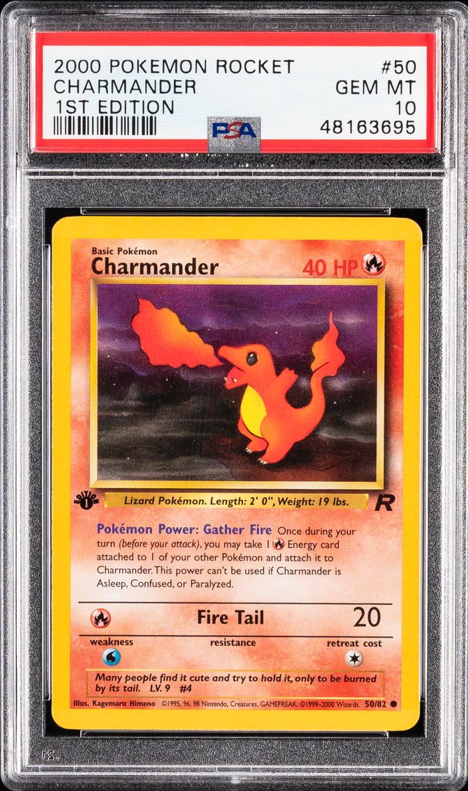 2000 #50 Charmander 1st Edition PSA 10 Rocket Pokemon