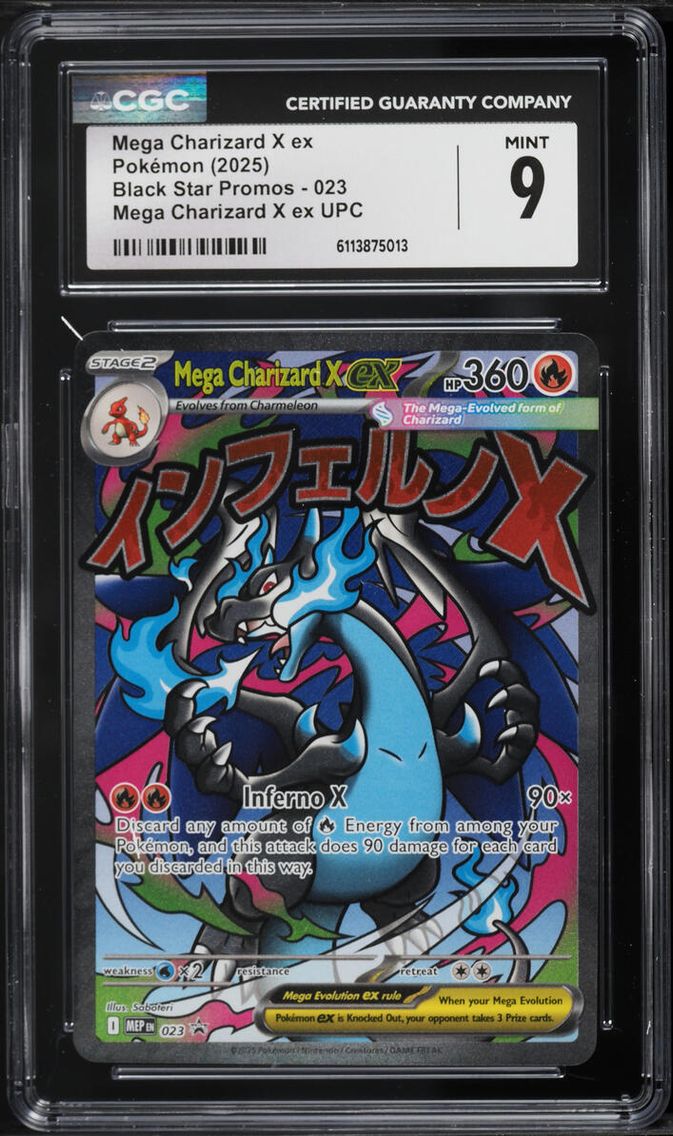 2025 Pokemon Mega Evolution Promo Ultra Premium Full Art Mega Charizard X ex #23 CGC 9 MINT