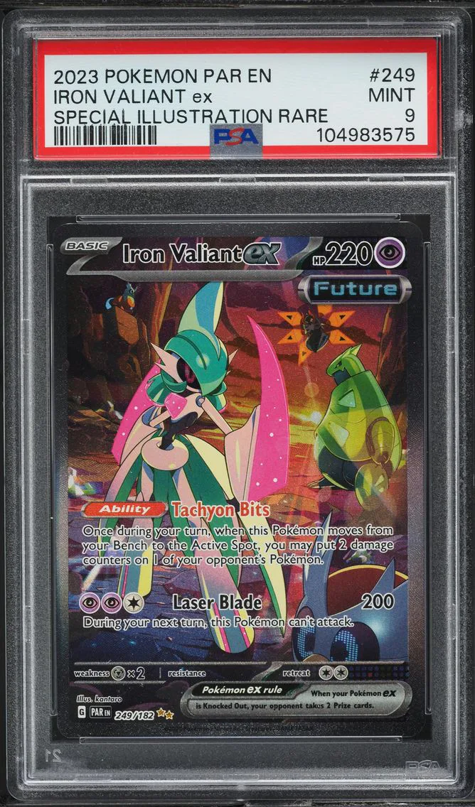 2023 #249 SCARLET & VIOLET PARADOX RIFT SIR IRON VALIANT EX PSA 9 POKEMON