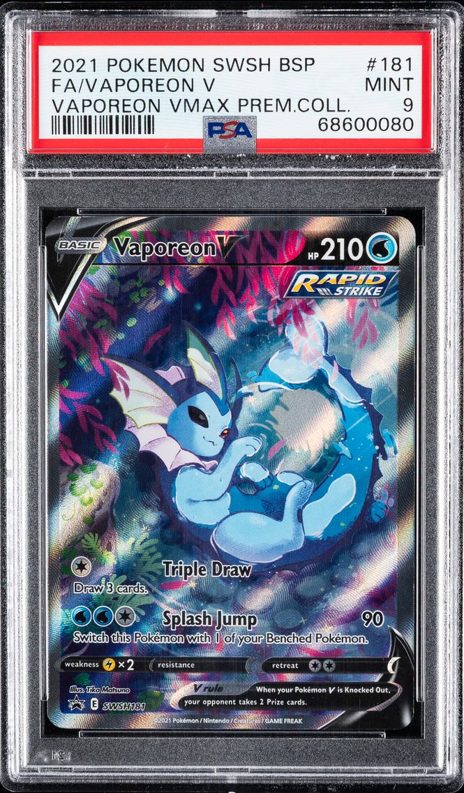 2021 #181 Full Art/Vaporeon V PSA 9 Swsh Black Star Promo Pokemon