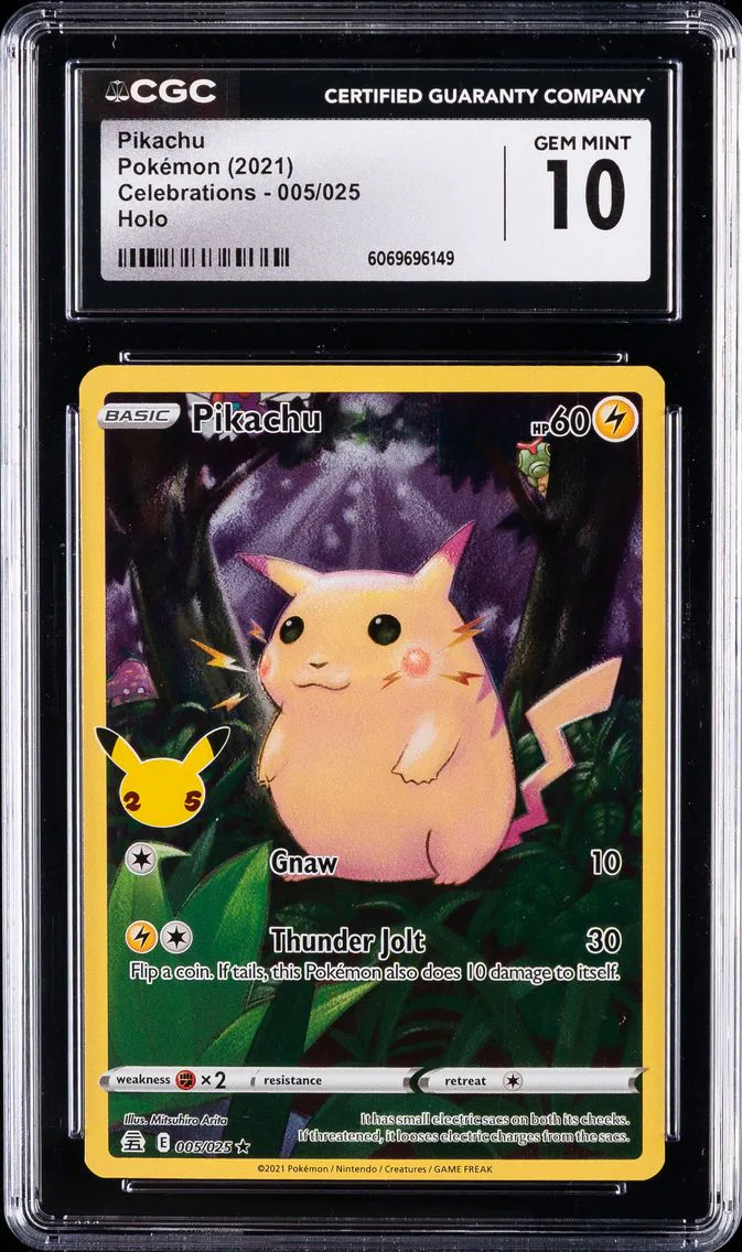 2021 #005 Full Art/Pikachu CGC 10 Celebrations Pokemon